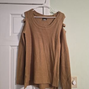 VENUS Off-the-Shoulder Tan Sweater